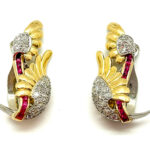 Ruby and diamond wing earrings (1)