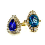 tanzanite and blue topaz rings